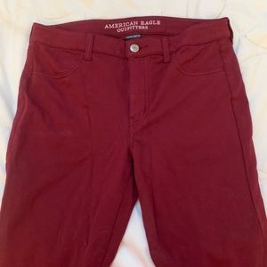 American eagle burgundy jeggings